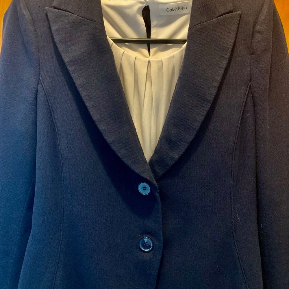 Giorgio Armani Navy Knit Blazer Sz 42